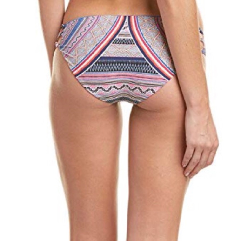 Red Carter Boho Full Cut Spandex Bikini Bottom XS - Picture 2 of 6